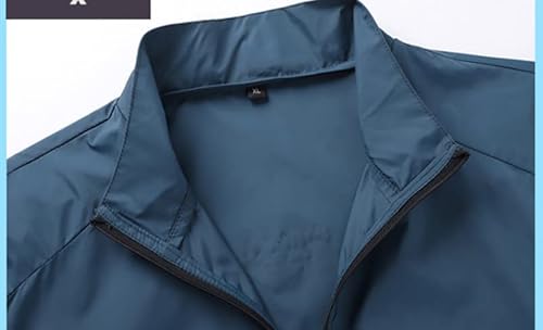 ANNA GARDEN Jaqueta masculina esportiva ultra fina de seda para verão com fertilizante plus size par