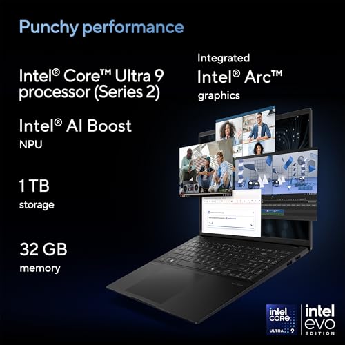 Image of ASUS Vivobook S 16 Laptop, Intel Core Ultra 9 285H, 32GB Memory, 1TB Storage, Neutral Black, S5606CA-DS99