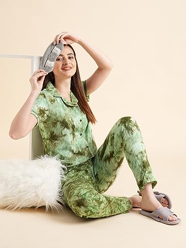 Image of Sweet Dreams OCW-3054 Bossa NOVA Green Pyjama Set