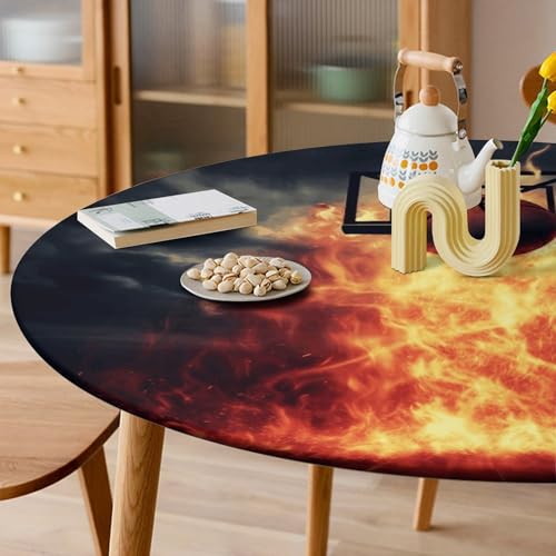 Nappe ronde élastique ajustable et imperméable pour table de camping