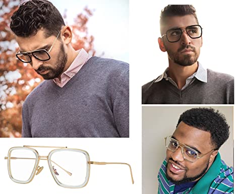 Image of Tony Stark Style Blue Light Blocking Glasses for Men Women, Iron Man and Spider-Man Computer Gaming Glasses