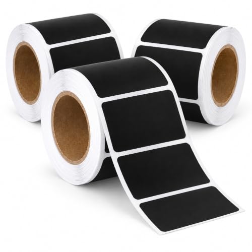 Pegatinas impermeables recipientes tarros de cocina, Negro, 3 Unidades