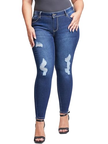 YMI Womens Wannabettabutt Mid-Rise Skinny Jean Made with Recycled Fibers