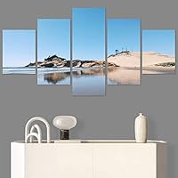 SIGNWIN 5 Panel Canvas Wall Art Coastal Scenery for Home Decorations Ready to Hang - 60
