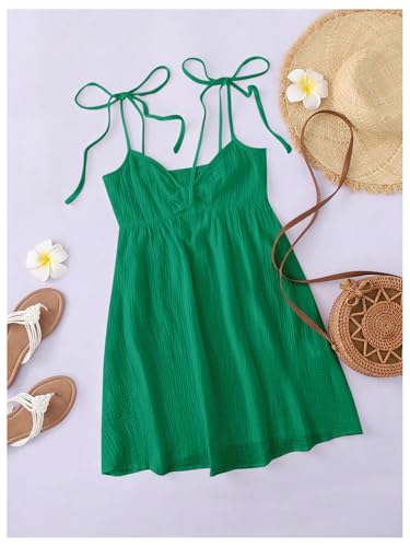 Image of SOLY HUX Women's Summer Mini Sun Dress Cami Tie Shoulder Babydoll Dresses