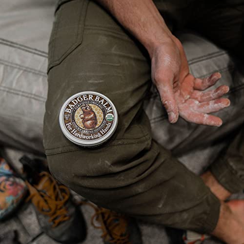 Badger Healing Balm, Hard Working Hands Cream, Organic Hand Cream for Dry Cracked Hands, Long Lasting Hand Moisturizer/Dry Hands Treatment, 2 oz Tin