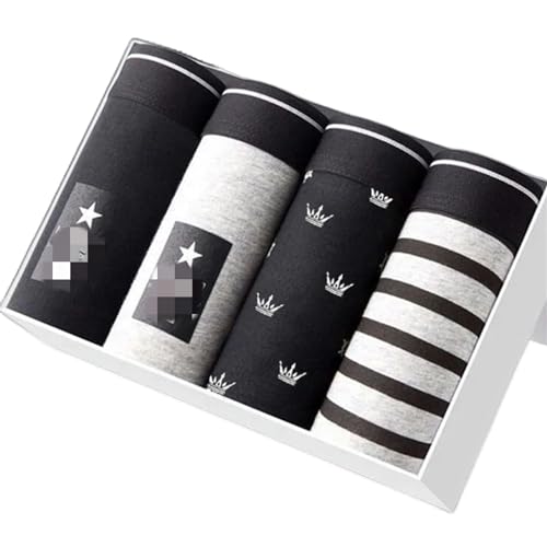 MdybF Ropa Interior Masculina Venta Boxer Shorts Hombres para Hombres Algodón De Algodón 8018 4Xl 4 Piezas