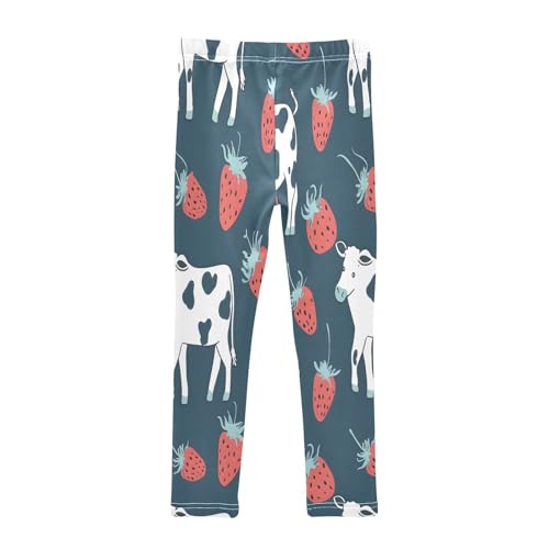 Bolaz Toddler Girls Leggings Printed Yoga Pants Leggings Cow Strawberries for Kids2