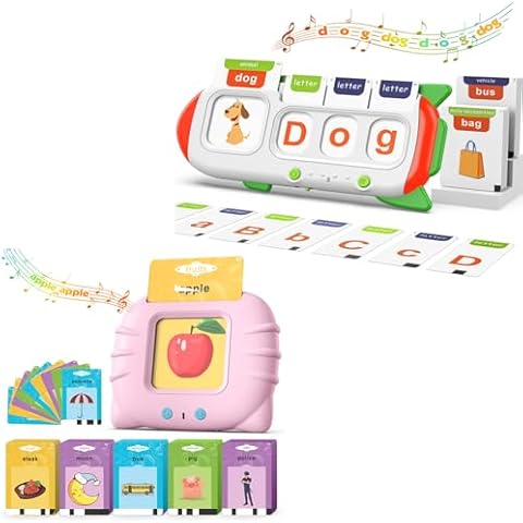 Talking Flash Cards for Toddler 1 2 3 4 Year Olds, Language Learning Toys, Pocket Speech Therapy Toys, Autism Toys Cover