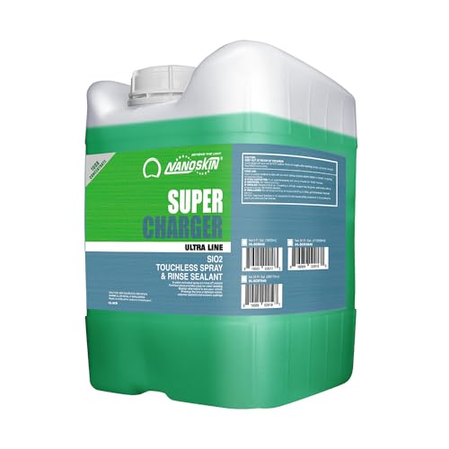 Image of Nanoskin Ultra Line SUPER CHARGER SiO2 Touchless Spray-On /Rinse-Off Sealant 5 Gallons - Car Wash Paint & Glass Spray for Car Detailing | Safe for Cars, Trucks, Motorcycles, RVs| 100:1 Dilution, Green