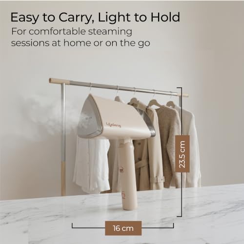 Image of Lifelong Garment Steamer | 1200W Wrinkle Remover, 90 Foldable, 130ml Detachable Water Tank, Fast Heat Up in 30 Seconds | Portable Vertical Steamer for Clothes | Handheld Steam Iron for All Fabrics
