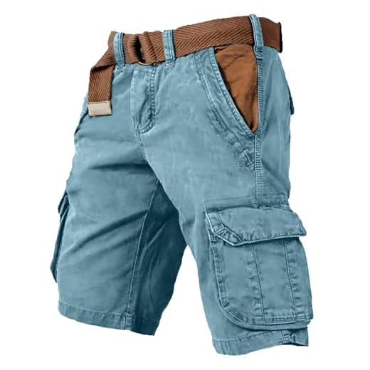 Générique Shorts Hommes Cargo D'été Vintage Casual Travail Bermudas Imprimé Vintage Pantalon Court Fitness Survêtement Pantacourt de Plage Trekking Bermudas Vert XL