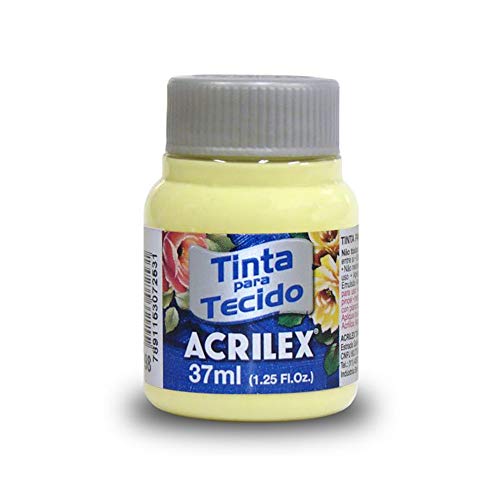Tinta Para Tecido Fosca, Acrilex, Amarelo Bebê, 37 ml