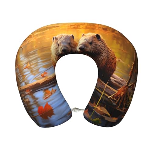 Almohada de viaje de espuma viscoelástica negra miniatura 1