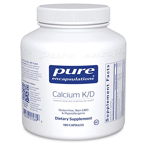 Pure Encapsulations - Calcium K/D - Hypoallergenic, High Elemental Calcium Supplement with Vitamins K and D - 180 Capsules