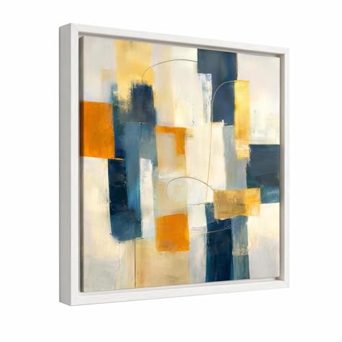 Image of Premium Canvas Floating Frame - 1.25 inch Gallery Depth Floater Frame with Faux Wood Grain PS Finish, Handcrafted in USA for Wall Art (White 8x10)