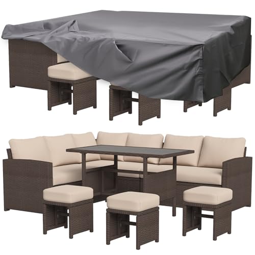 U-MAX 7 Pieces Patio Furniture Set with Waterproof Cover, Outdoor