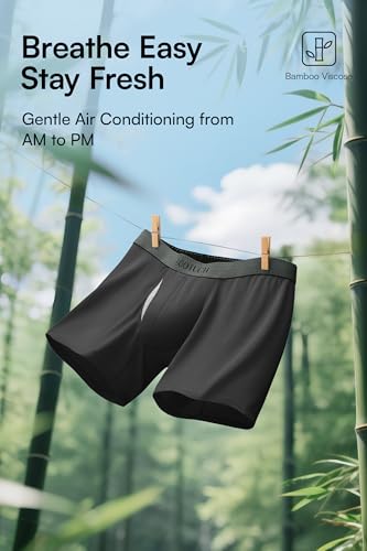 GOOTUCH boxer briefs, Moisture Wicking Odor Control Silver-Ion Tech Mens Underwear with Fly, 3D Pouch Support Black, 4 pack, M — view 5