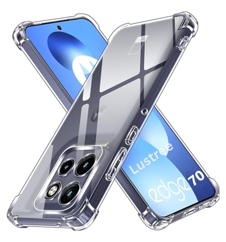 Image of Lustree Back Cover Transparent Case Compatible with Motorola Edge 70 Back Cover | Shockproof Bumper Side Protection | Anti-Scratch Flexible TPU