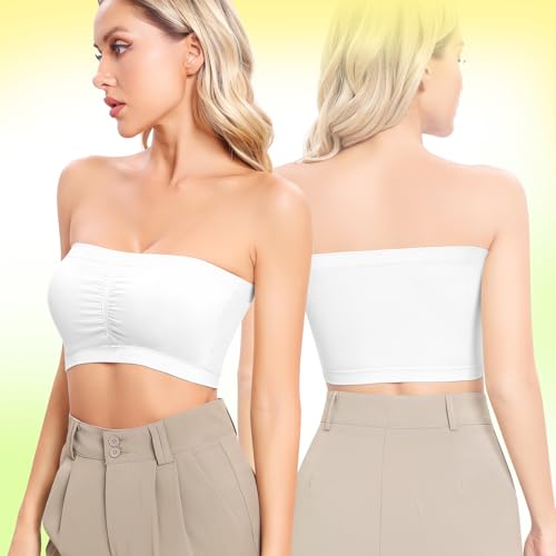 Tube Tops Strapless Bras for Women Wireless Bandeau Bra Invisible Bralette Padded Seamless Bra2