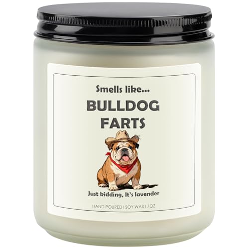 Bulldog Decor English Bulldog Decor Bulldog Gifts for Women Dog Farts Candle | Lavender Scent Handcrafted with Natural Soy Wax