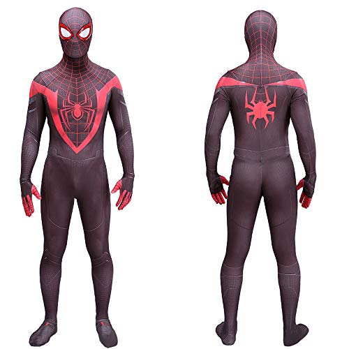 Spiderman Kostüm Miles Morales ps5 Cosplay Kostüm Spandex Lycra Zentai Anzug Halloween Kostüm Superhero Bodys Jumpsuit-Adult XL