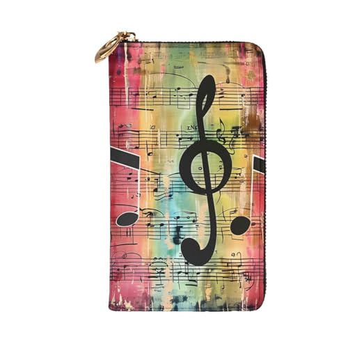 Music Note Printed Long Wallet for Women Men Cute PU Leather Wallet with Coin Purse and Credit Card Holder2