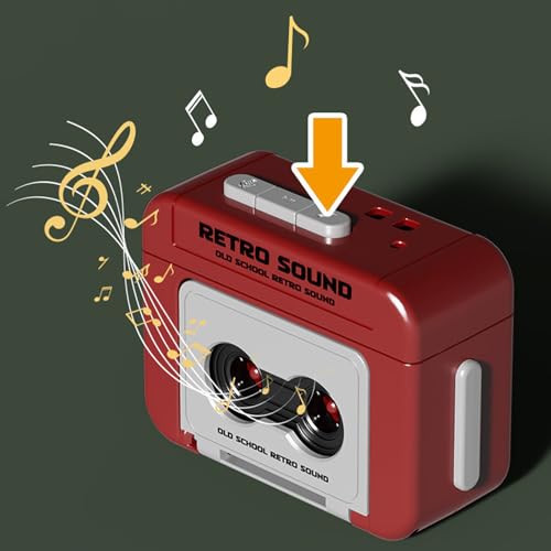 Image of AGLOO 2 Pcs Creative Mini Tape Recorder Keychain - Retro Cassette Player Portable Keychain Gifts with Three Chinese Songs - Ornament for Backpacks, Handbags