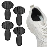 Back Heel Cushion Pads 4PCS Heel Pads for Insert That are Too Big, Black Mesh Adhesive Heels Grips Reusable Anti Blister Shoe Liners Heels Protectors for Women Men Improve Shoe Fit
