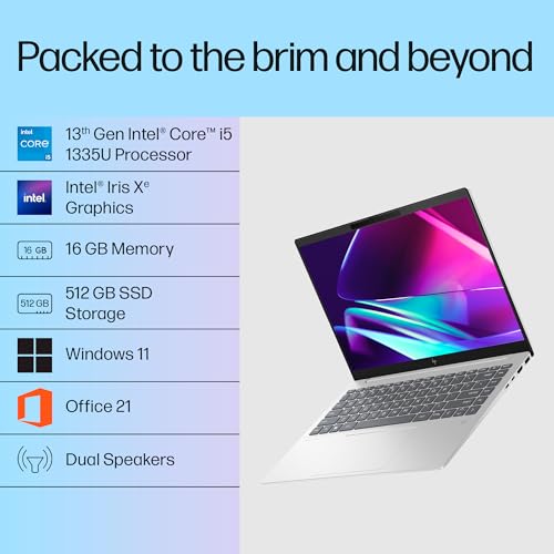 HP Pavilion Plus, 13th Gen Intel Core i5-1335U, 16GB DDR5, 512GB SSD, (Win11, Office21, Silver, 1.44 kg),IPS, Anti-glare, 14-inch (35.6cm) WUXGA... - Image 2