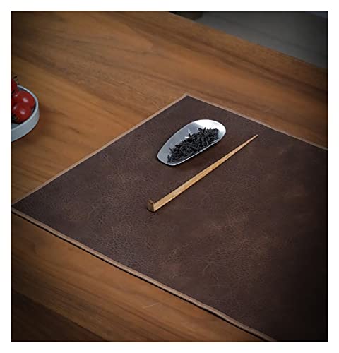 Nappe en cuir imperméable marron anti-tache pour table basse de salon