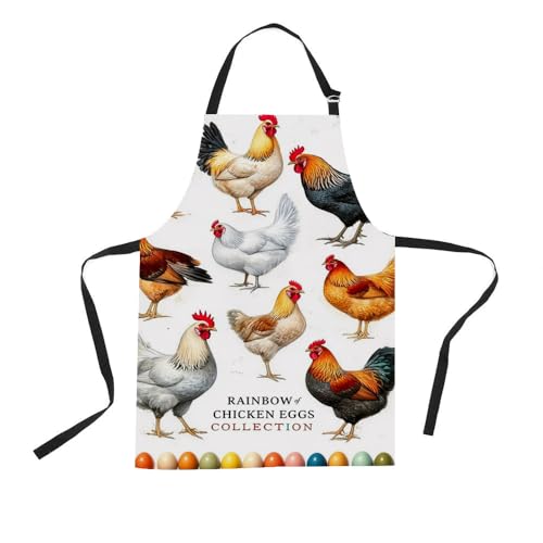 Mugod Chicken Breed Watercolor Apron for Cooking & BBQ