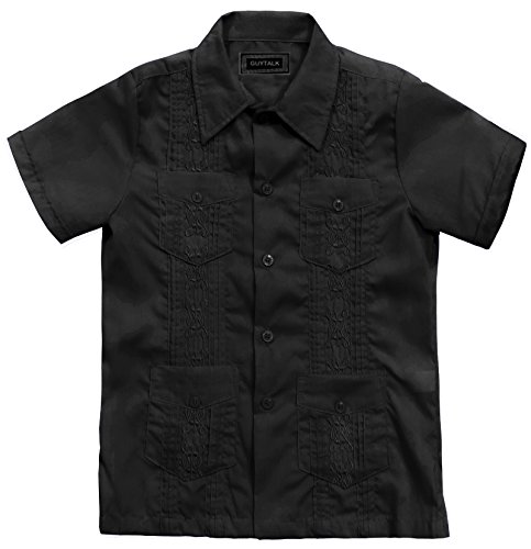 Guytalk Kids Boys' Guayabera Short Sleeve Shirt(13 Colors, Size 0-18)
