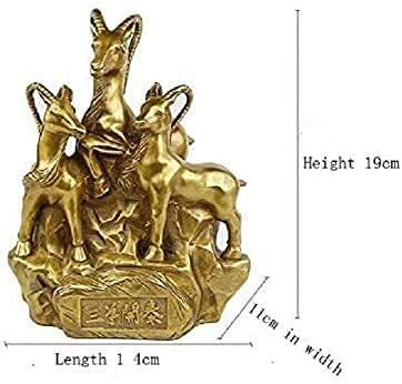 Mcnuss Feng Shui Zodiac Sheep Statue Home Decoration Crafts Pure Handmade Sculptures Table Decoration Three Yangkaitai Statues 0531 #TOP1