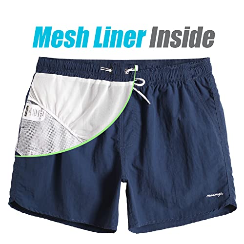 Image of maamgic Mens Swim Trunks 5 inch with Mesh Lining Quick Dry Bathing Suits for Men Swim Shorts Swimwear
