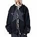 Karwuiio Women Y2k Zip Up Hoodies Star Graphic Long Sleeve Jackets Hip Hop Harajuku Oversized Hooded Sweatshirt(Black,S)