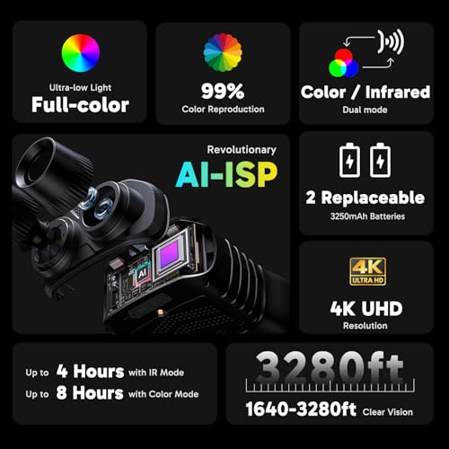 AKASO Seemor-200 Nachtsichtgerät - 4K Vollfarb-Nachtsichtfernglas für Erwachsene, App-fähiges...