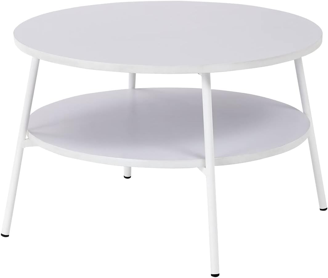 耐荷重100kg 北欧スタイル MDF丸テーブル 直径80cm ホワイト