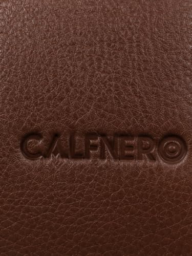 Image of Calfnero Genuine Leather Toiletry Bag for Men & Women | Premium Leather Travel-Pouch | Toiletry Organizer | Cosmetic & Shaving Kit Bag | Unisex Travel Dopp Kit (Brown)