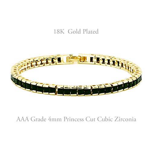 Lavencious Aaa Cubic Zirconia Princess Cut 4Mm Tennis Bracelet 7 Inch Length + 1 Inch Extension For Women Bridal Party Jewelry  thumb #1
