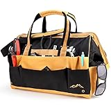 Denali 16" Extra Large Canvas Legacy Tool Bag Heavy Duty, Gym Bag for Men Tough Built Tool Bag for Electricians, Construction Tool Tote Bag, Carpenter Work Bag Soft Side for Laptop and Power Tool Bag