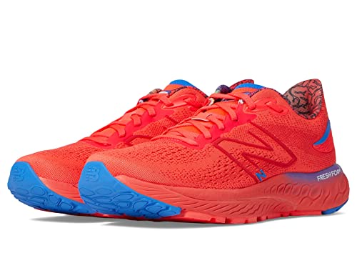 New Balance Fresh Foam X 880 V12 Tênis de corrida feminino, Vermelho elétrico/lápis-lazúli brilhante, 34