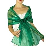  Chal organza color verde turquesa azul pavo real novia boda novia para vestido de fiesta