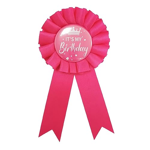 Image of Birthday Queen Ribbon Buttons Badge Pins for Men Women - Colorful Satin Corsage Fabric Birthday Party Award Brooches Decorations