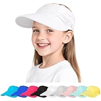 TAGVO Visiere Casquette à Large Bord pour Filles de 4 à 12 Ans, Chapeau de Soleil Anti-UV Protection Solaire, Casquette de Plage Légère et Respirante, Chapeau pour Refroidir la tête Chapeau d'été