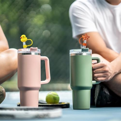 Image of 11Pcs Straw Cover for Stanley Cup, Silicone Straw Topper for Stanley Cup 30&40oz with Tumblers, 10mm 0.4in Lid Accessories (Reusable)
