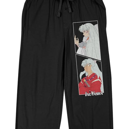 Bioworld Inuyasha Sesshomaru & Inuyasha Adult Black Sleep Pajama Pants2