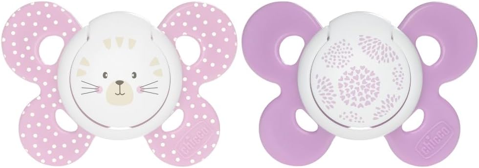 Physio Comfort Baby Soother with Unique Shape to Support Psychological Breathing, Teether & Pacifier for Newborns, BPA Free, 0-6m (Pink)