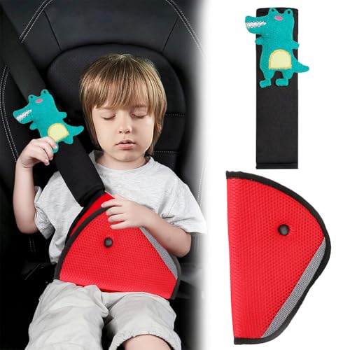 MOPQMKT 2Pcs Coussin Ceinture Securite Enfant Voiture Ceinture de SéCurité Coussinets D'Epaule Protège Ceinture de SéCurité Triangle pour Anti-éTouffement Protege Ceinture Voiture
