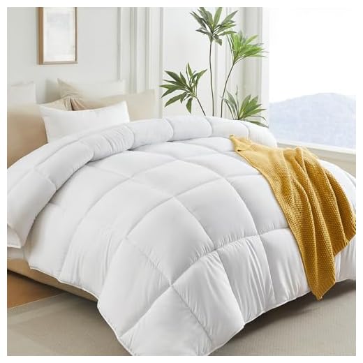 LLOVSOUL Down Alternative Comforter (White,King) - Ultra Soft Brushed Microfiber - Hypoallergenic Plush Mircofiber Comforter Duvet Insert (106x90 inches)